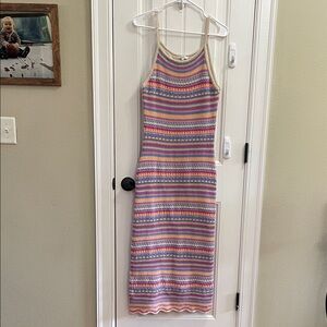 Z Supply Colorful Crochet Maxi Dress